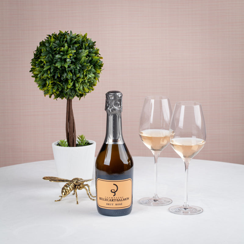 1/2 Bottle Rosé Champagne + 2 glasses