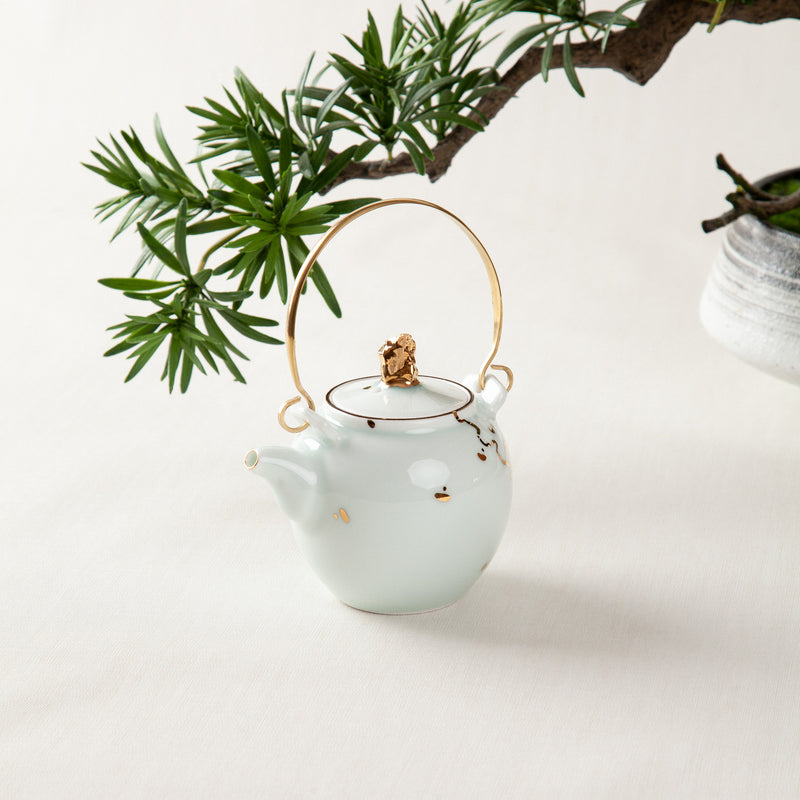 Shadowy Blue Glaze Porcelain Tea Pot
